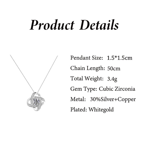Exquisite and fashionable four-leaf clover hollow out diamond high-end gift box necklace